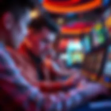 Player analyzing video poker strategy