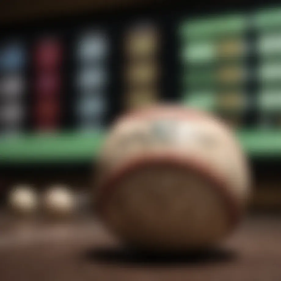 Baseball betting odds displayed on a digital screen