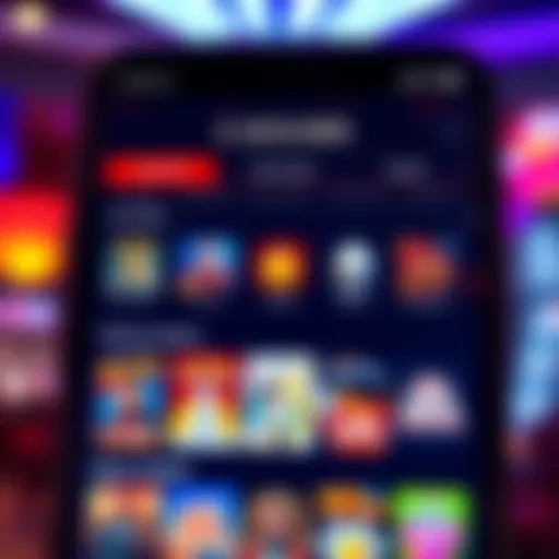 User Interface of Caesars Casino App Interface of Caesars Casino app showcasing various game options