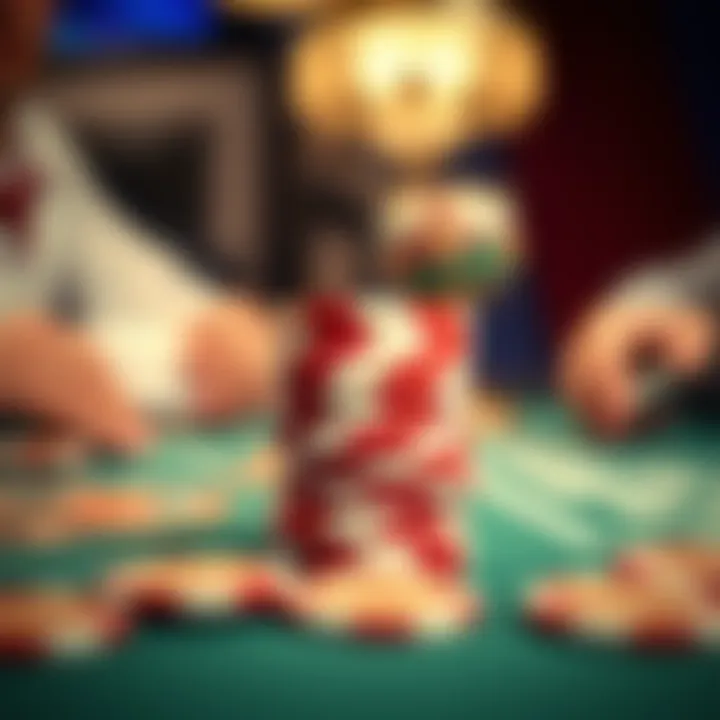 A stack of chips representing bets in a blackjack game