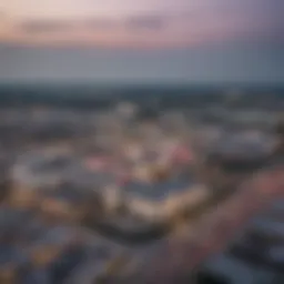 Aerial view of Baton Rouge casino skyline