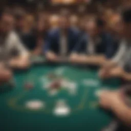 A strategic poker table setting showcasing digital elements