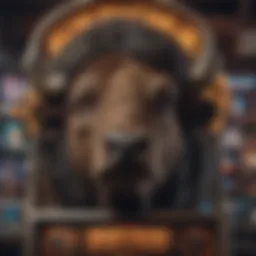 An intricately designed buffalo-themed slot machine