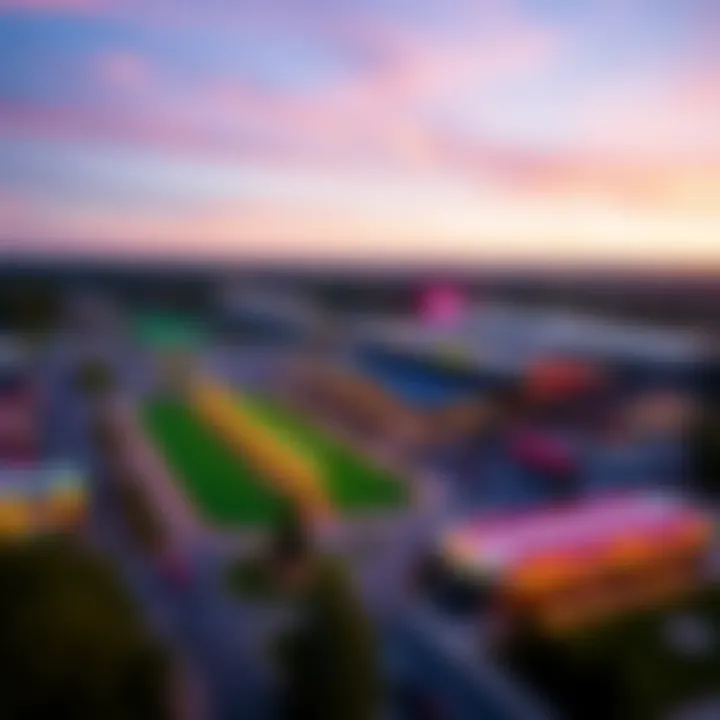 An aerial perspective showcasing the vibrant layout of Harrington Raceway