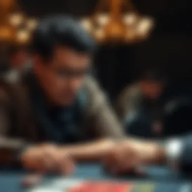 Strategic poker game with intense concentration