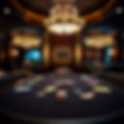 Luxurious poker table setup