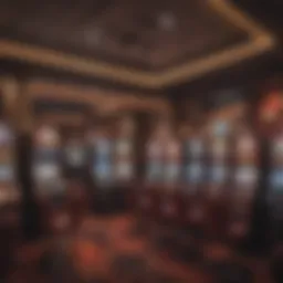 Interior view of a modern slot room showcasing vibrant gaming machines