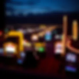 Panoramic view of a West Virginia casino at night