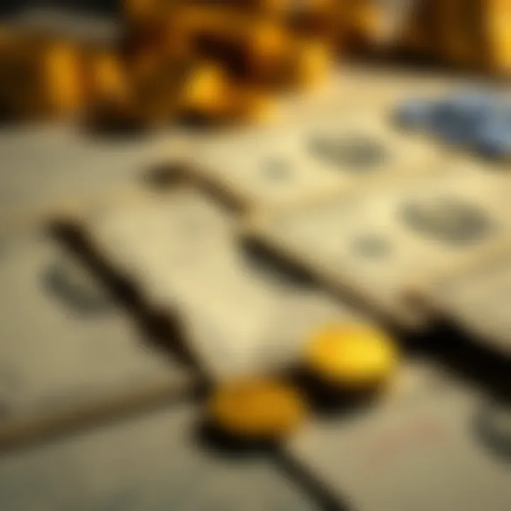 Historical documents outlining the evolution of gold-backed currencies