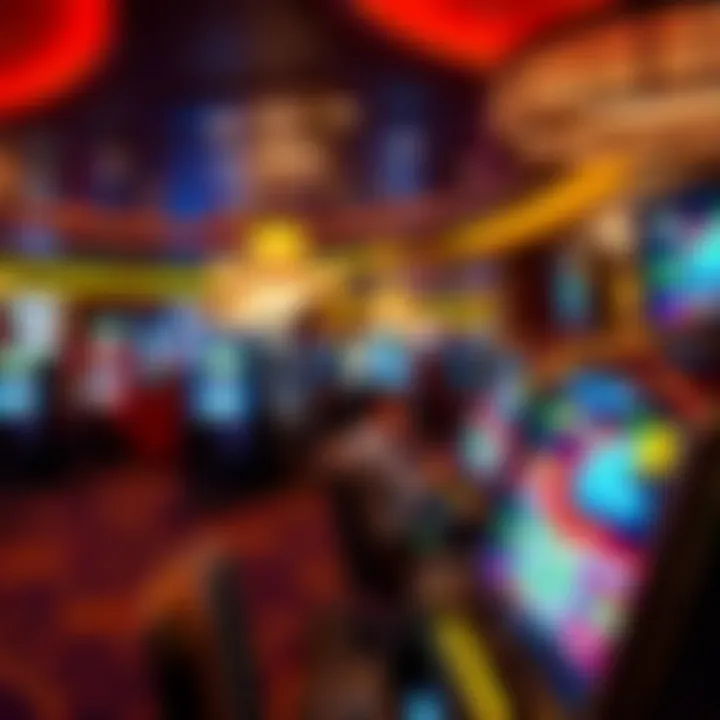 Luxurious interior of the casino highlighting gaming tables and slot machines