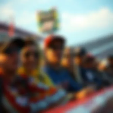 Excited fans at a NASCAR event