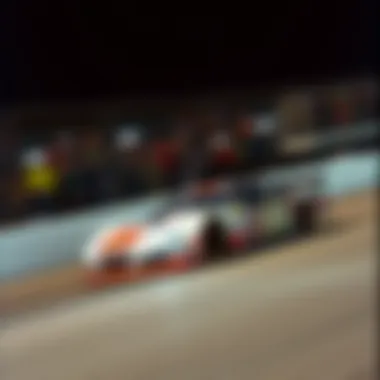 NASCAR race car speeding on track
