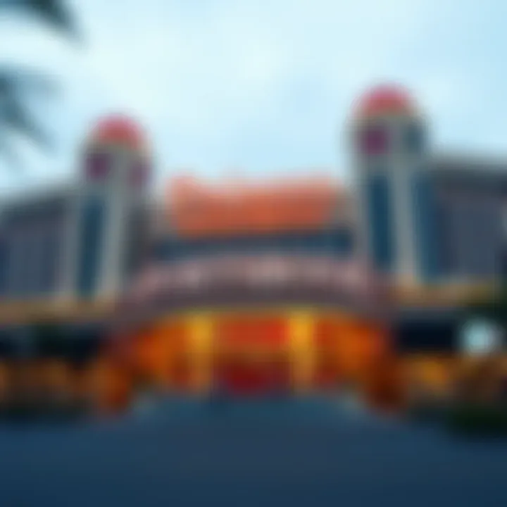 Exterior view of the Palazzo Sportsbook showcasing its architectural grandeur