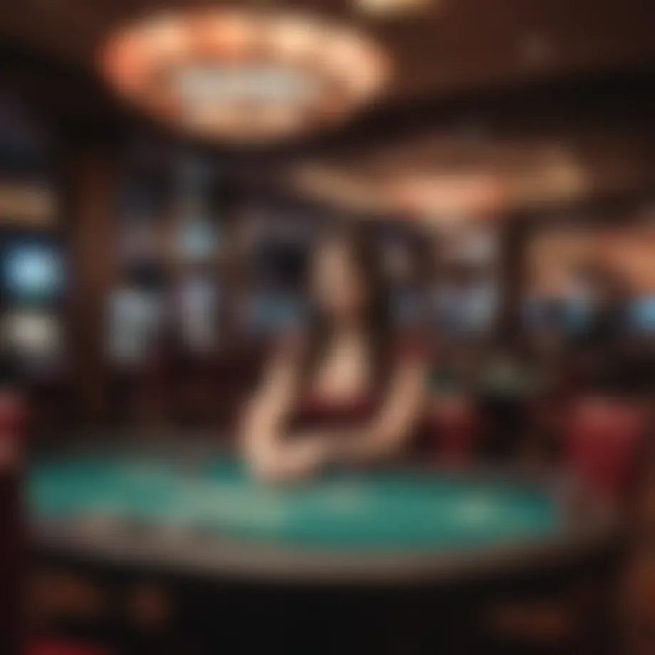 A captivating view of the poker tables at Rivers Casino, showcasing the vibrant gaming atmosphere.