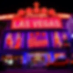 Elegant facade of a Las Vegas casino showcasing vibrant nightlife