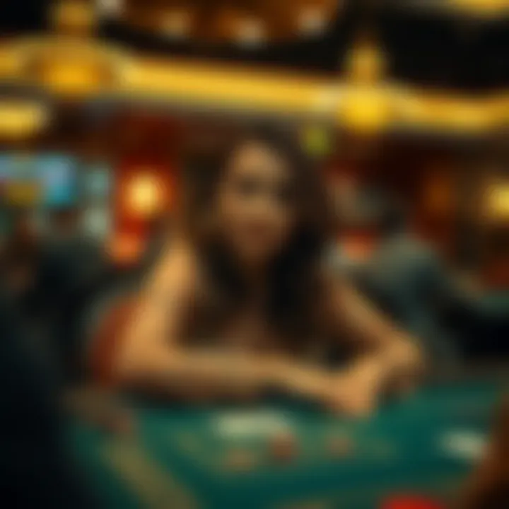 A stylish woman enjoying a game at a high-stakes poker table