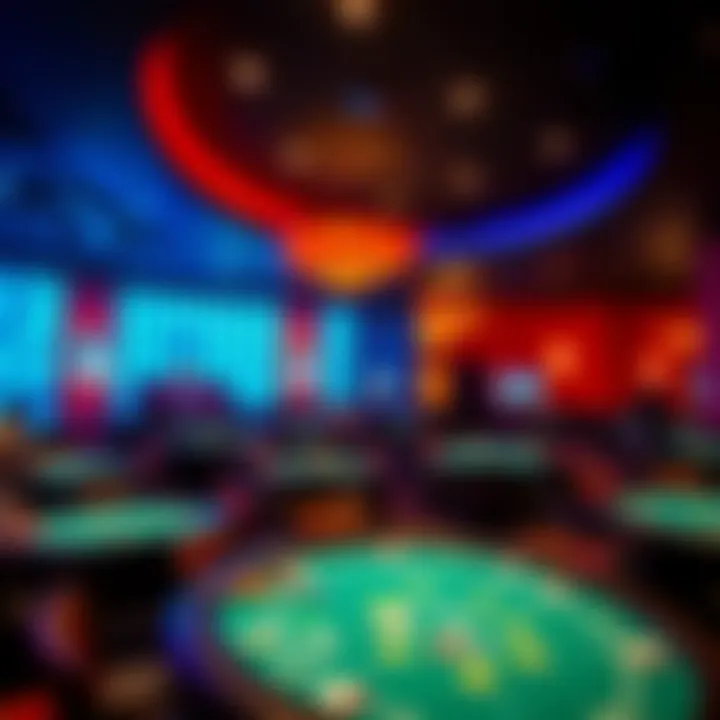 A vibrant view of the Aria Poker Room showcasing the gaming tables and atmosphere