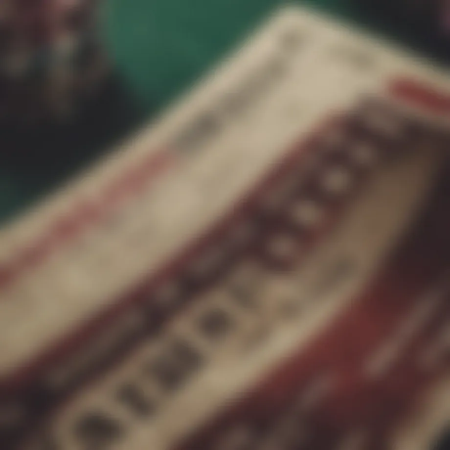 A close-up view of a betting slip showcasing the bonus code