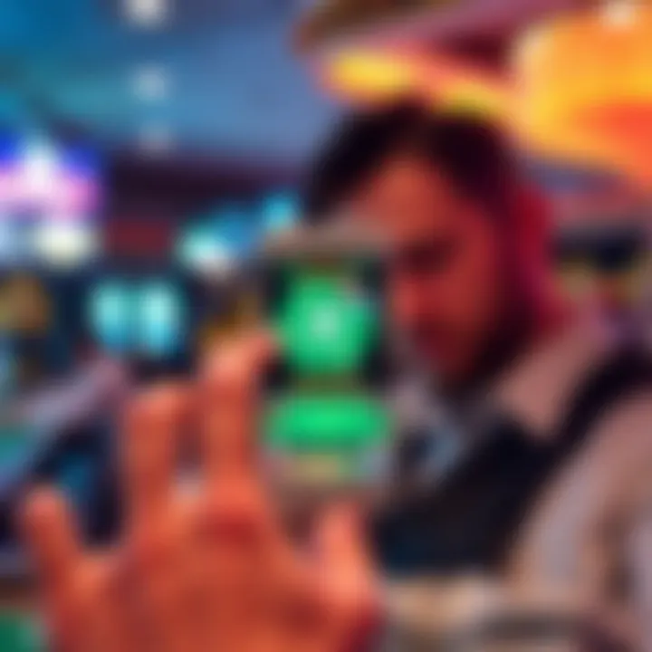 User navigating the WSOP app interface on Android